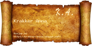 Krakker Anna névjegykártya