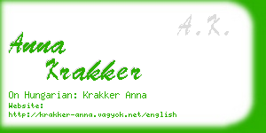 anna krakker business card